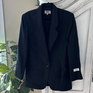 NWT Pagano West Tailored Apparel Black Suit Jacket Blazer Size 12 VTG